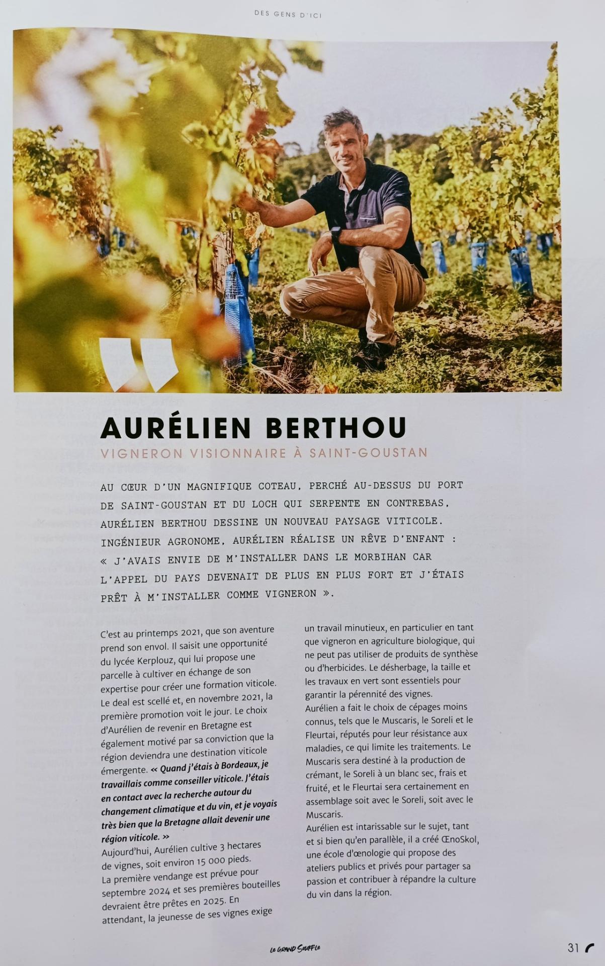 portrait Aurélien Berthou Baie Quiberon magazine